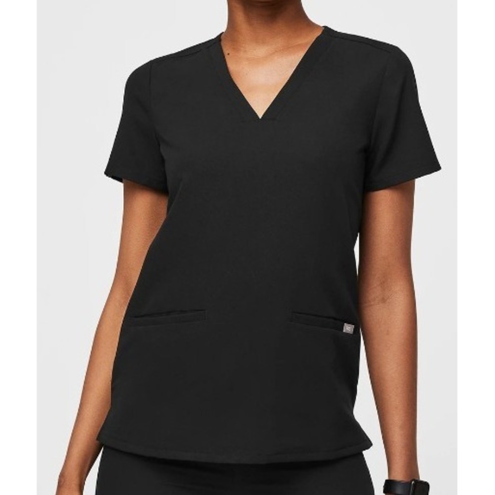 FIGS Technical Collection Casma Scrub Top FW1100 V-Neck Women's Medium - Black